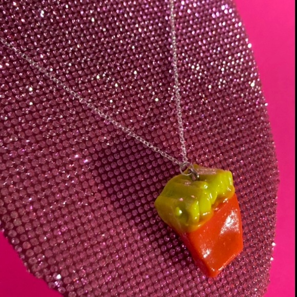 French Fry Sterling Silver 925 Necklace Fries Fast Food Cosplay Jewelry Kawaii - Picture 9 of 10